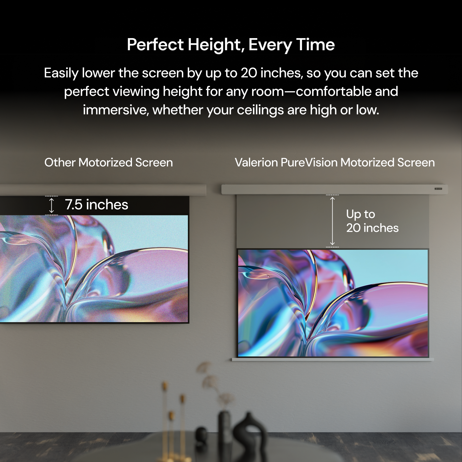 PureVision Anti-Speckle Motorized Matte White Screen
