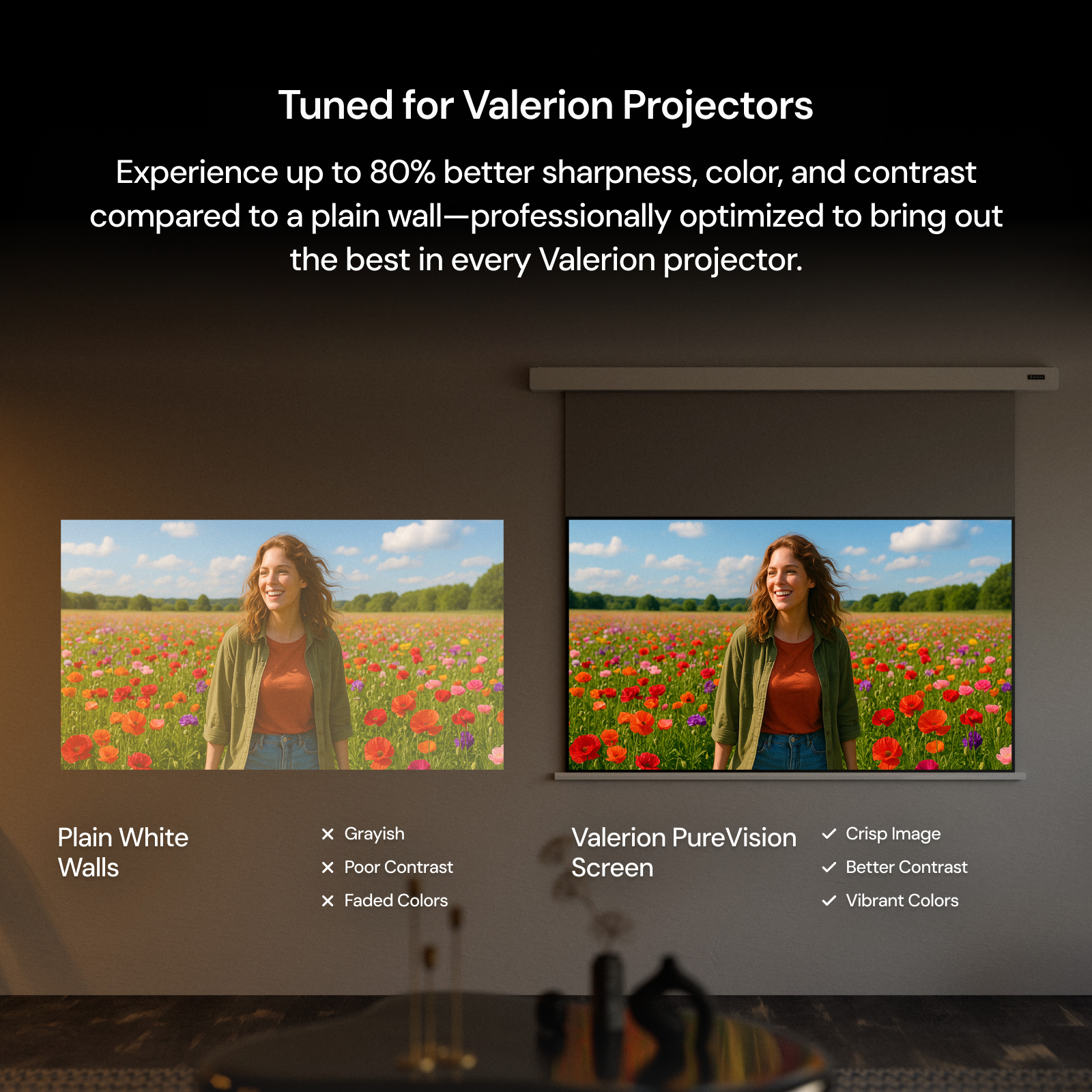 PureVision Anti-Speckle Motorized Matte White Screen
