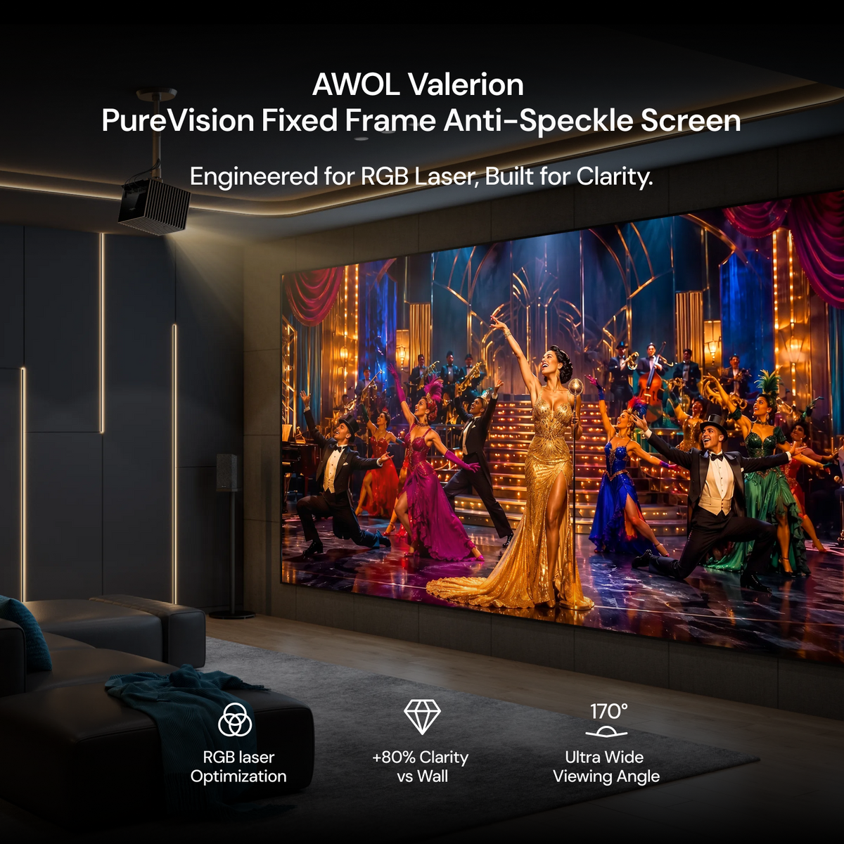 AWOL Valerion PureVision Fixed Frame Anti-Speckle Screen