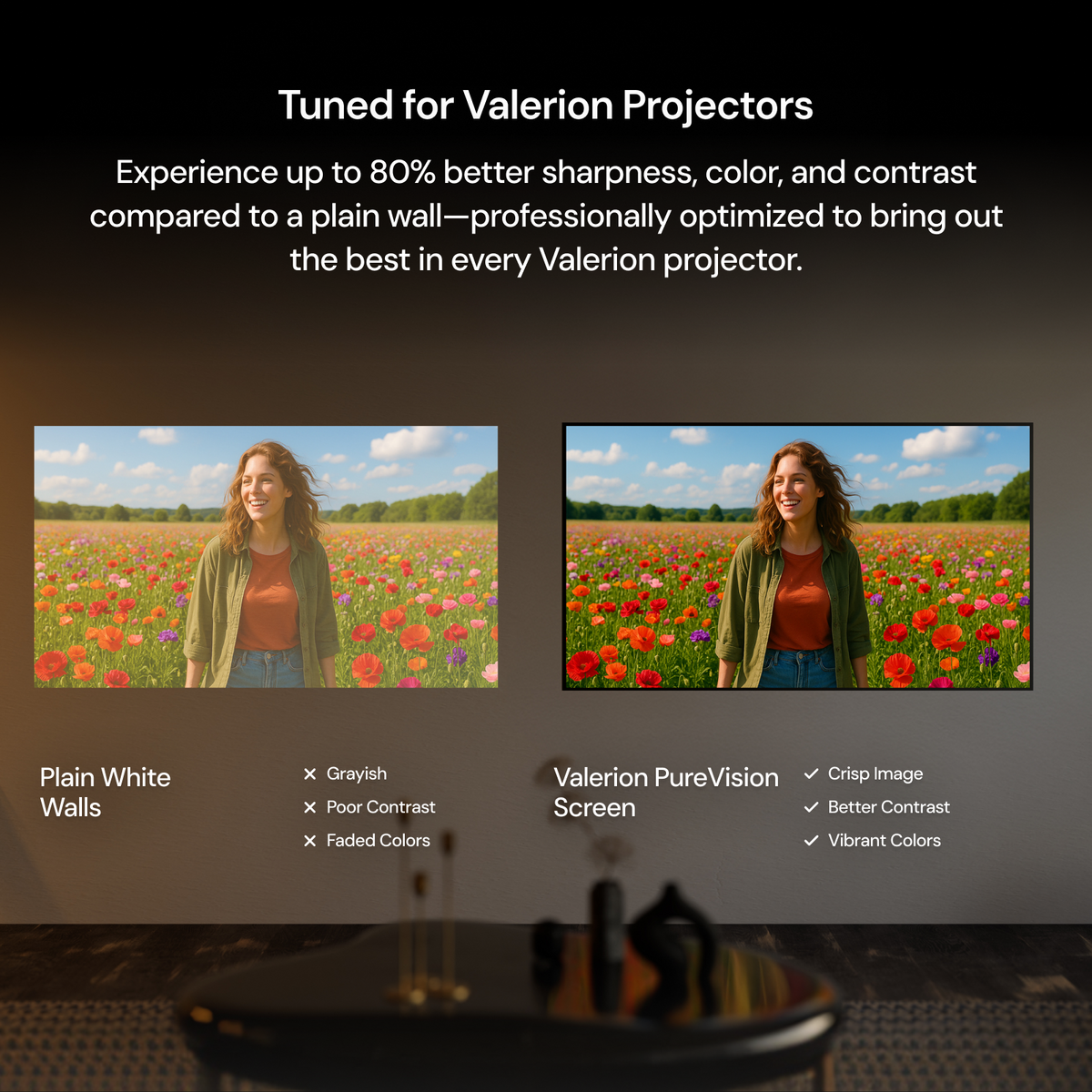 AWOL Valerion PureVision Fixed Frame Anti-Speckle Screen