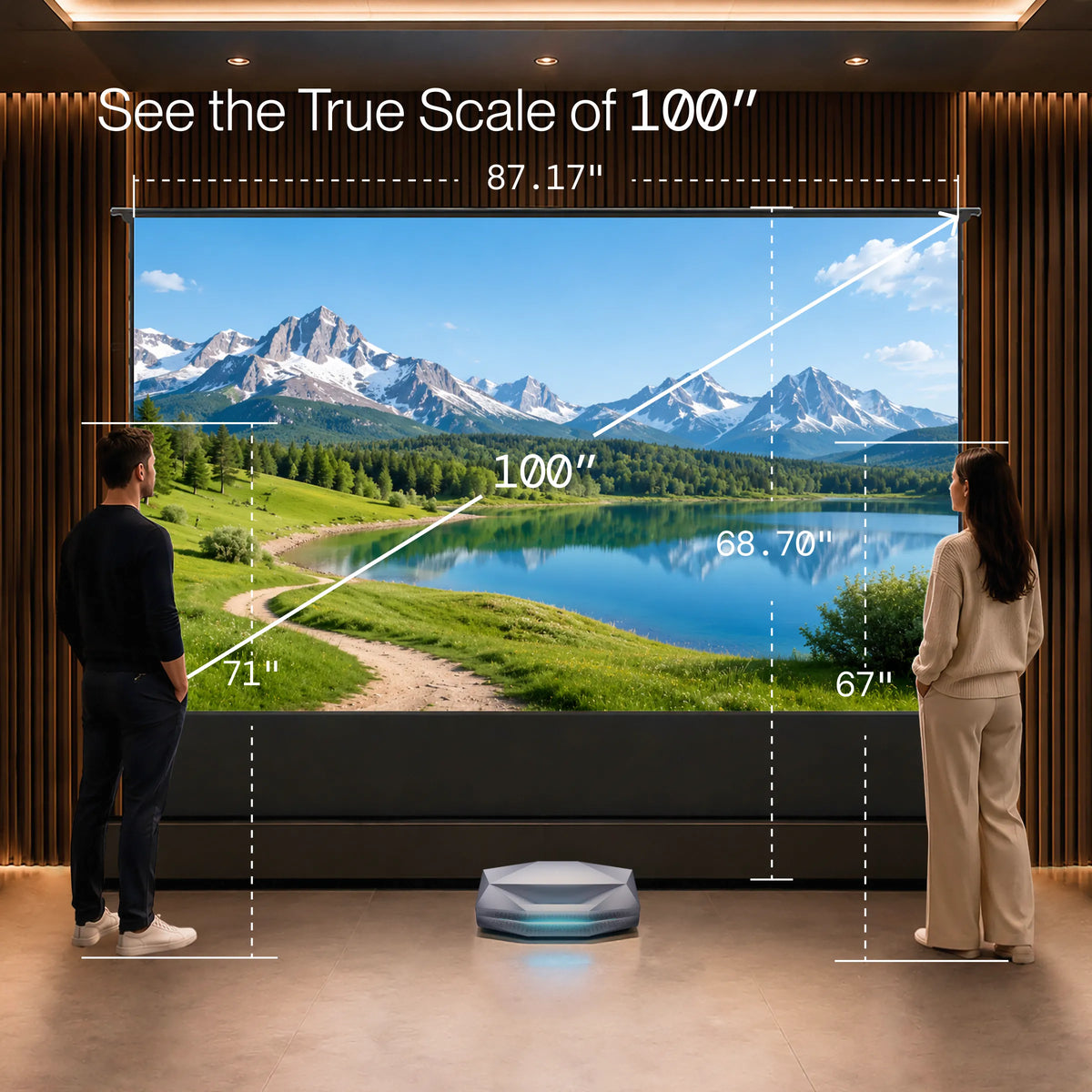 100''-120'' Cinematic+ ALR Motorized Floor Rising Acoustic Screen