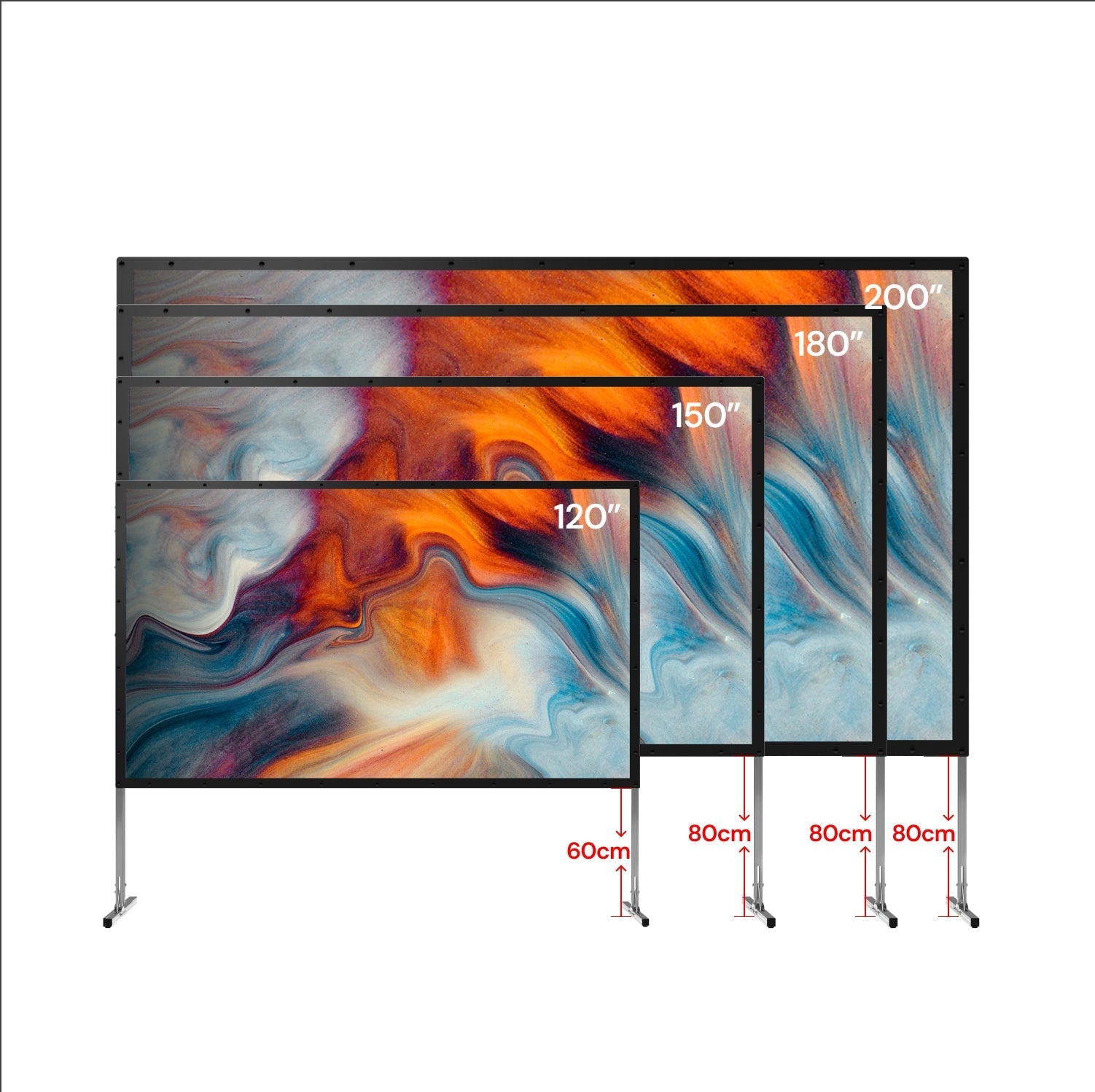 Valerion Outdoor Camping Portable Folding Matte White Screen