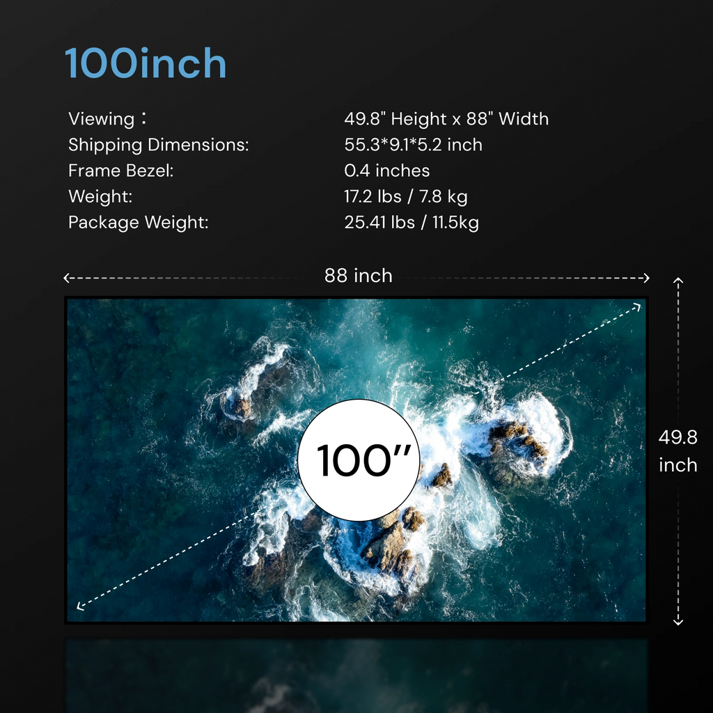 AWOL Valerion 100″–220″ Matte White Screen