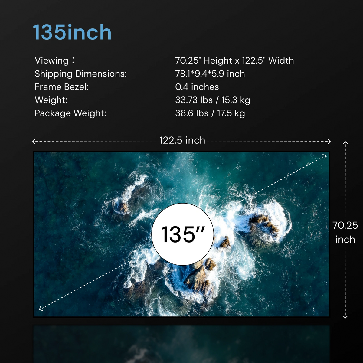 AWOL Valerion 100″–220″ Matte White Screen