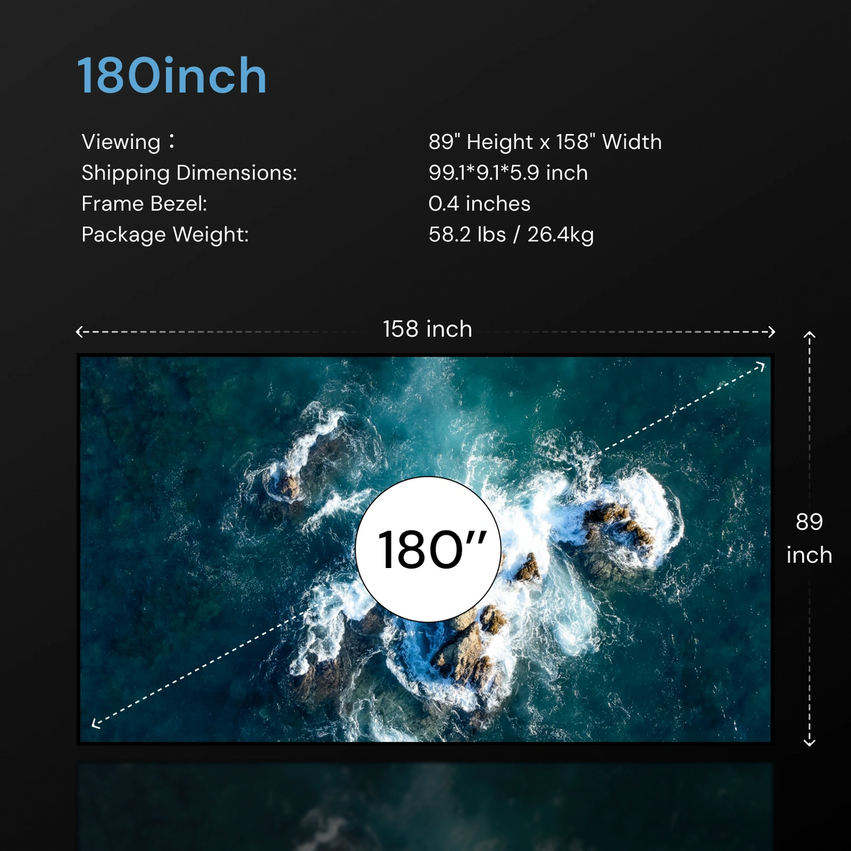 AWOL Valerion 100″–220″ Matte White Screen
