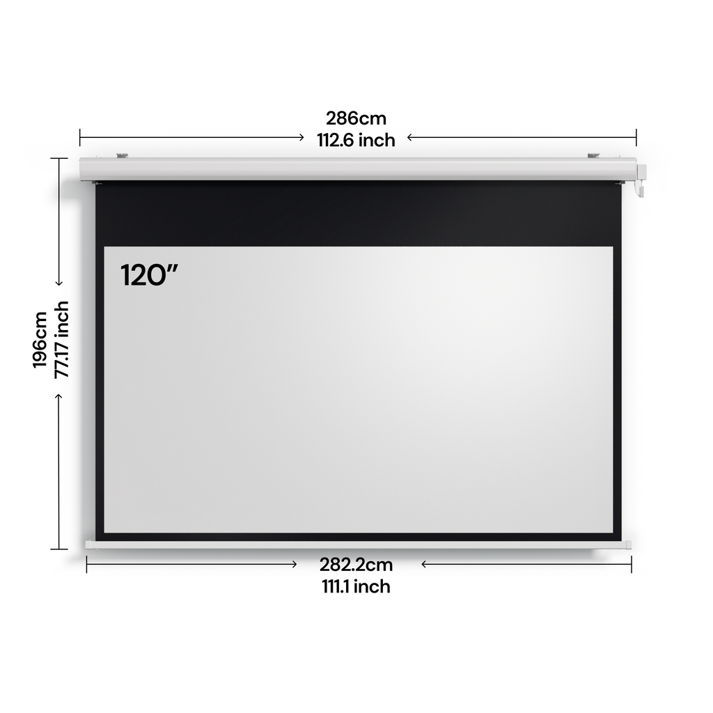 Valerion 120" Backyard Weather Proof Motorized Drop Down Matte White Screen