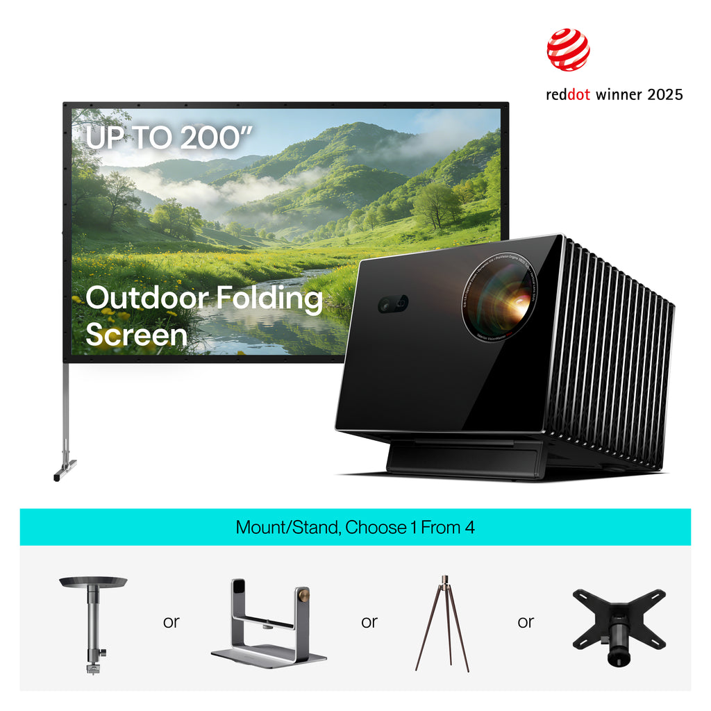 AWOL Valerion Max + Outdoor Camping Portable Folding Matte White Screen